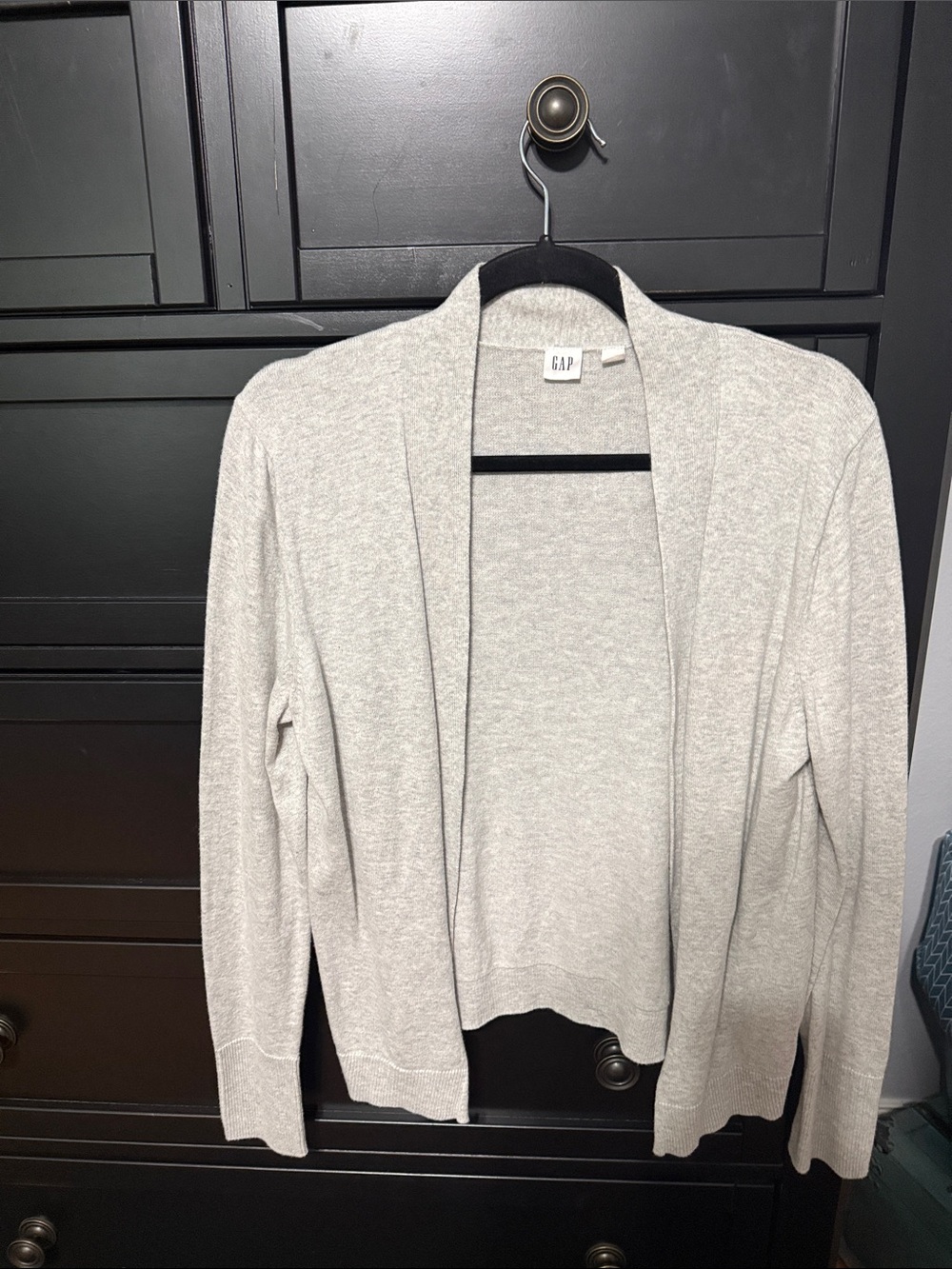 GAP Women's Open-Front Light Gray Cardigan Sweater